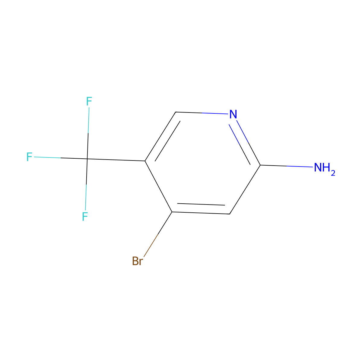 4-Bromo-5-(trifluoromethyl)pyridin-2-amine molecular structure, CAS 1227599-92-9