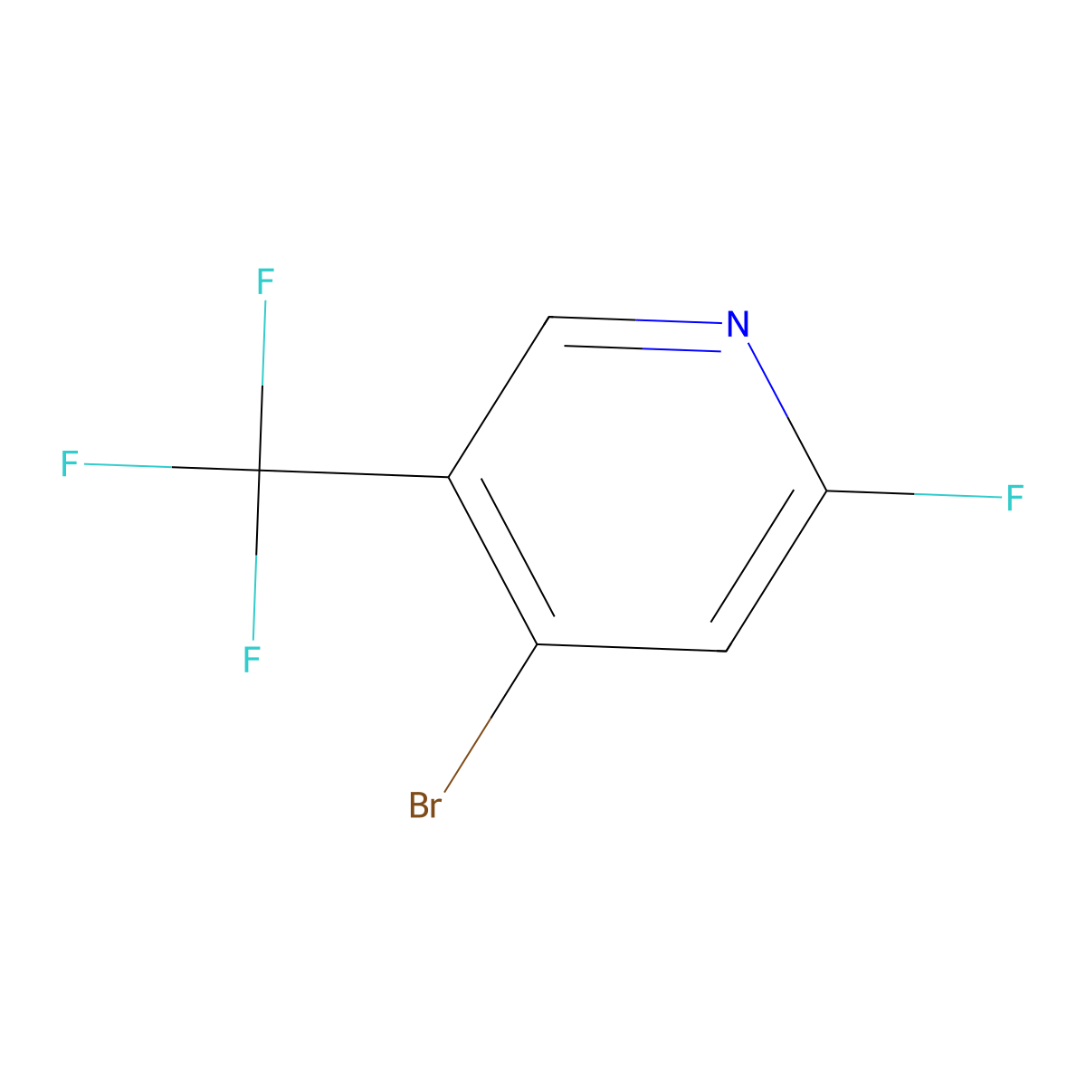 4-Bromo-2-fluoro-5-(trifluoromethyl)pyridine molecular structure, CAS 1227600-03-4