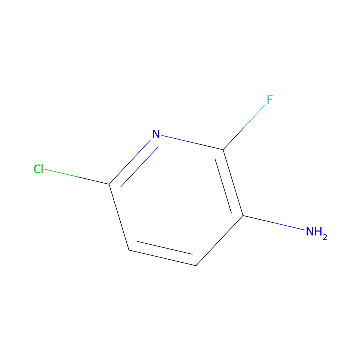 6-Chloro-2-fluoropyridin-3-amine molecular structure, CAS 1227600-05-6