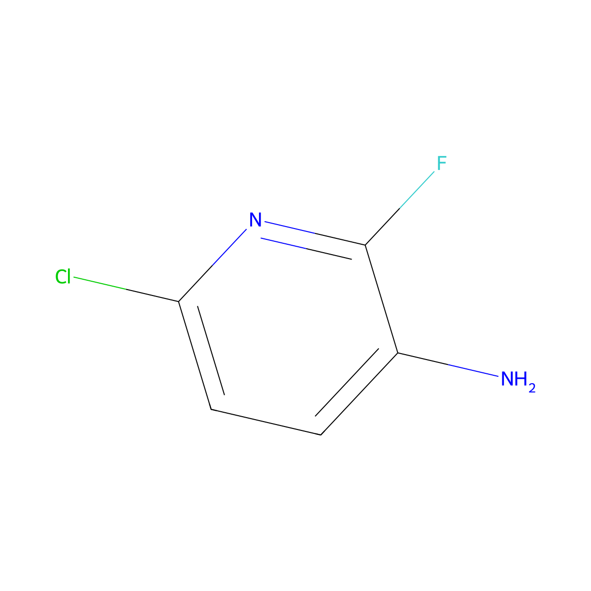6-Chloro-2-fluoropyridin-3-amine molecular structure, CAS 1227600-05-6