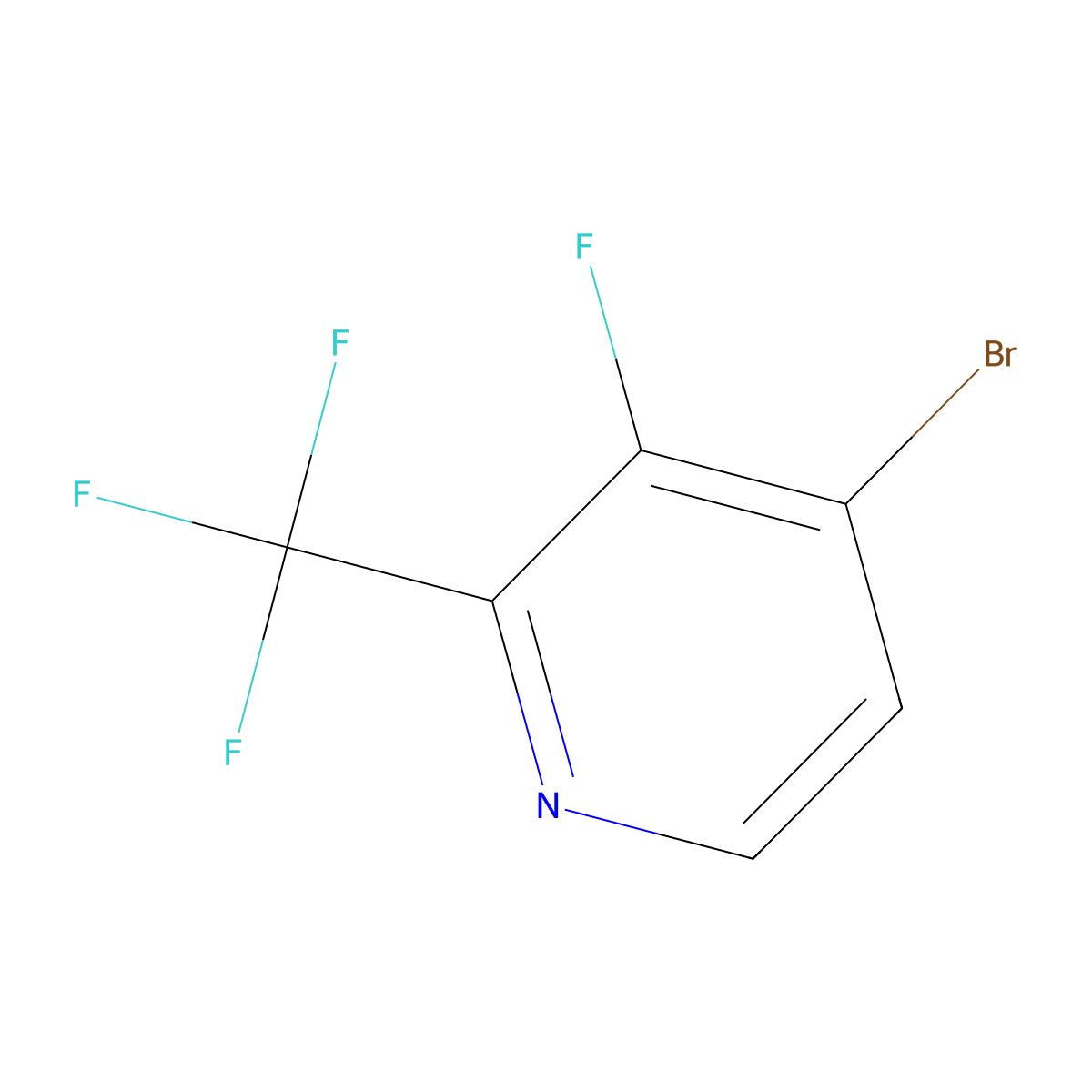 4-Bromo-3-fluoro-2-(trifluoromethyl)pyridine molecular structure, CAS 1227600-30-7