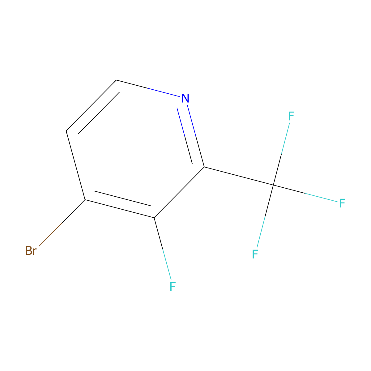 4-Bromo-3-fluoro-2-(trifluoromethyl)pyridine molecular structure, CAS 1227600-30-7