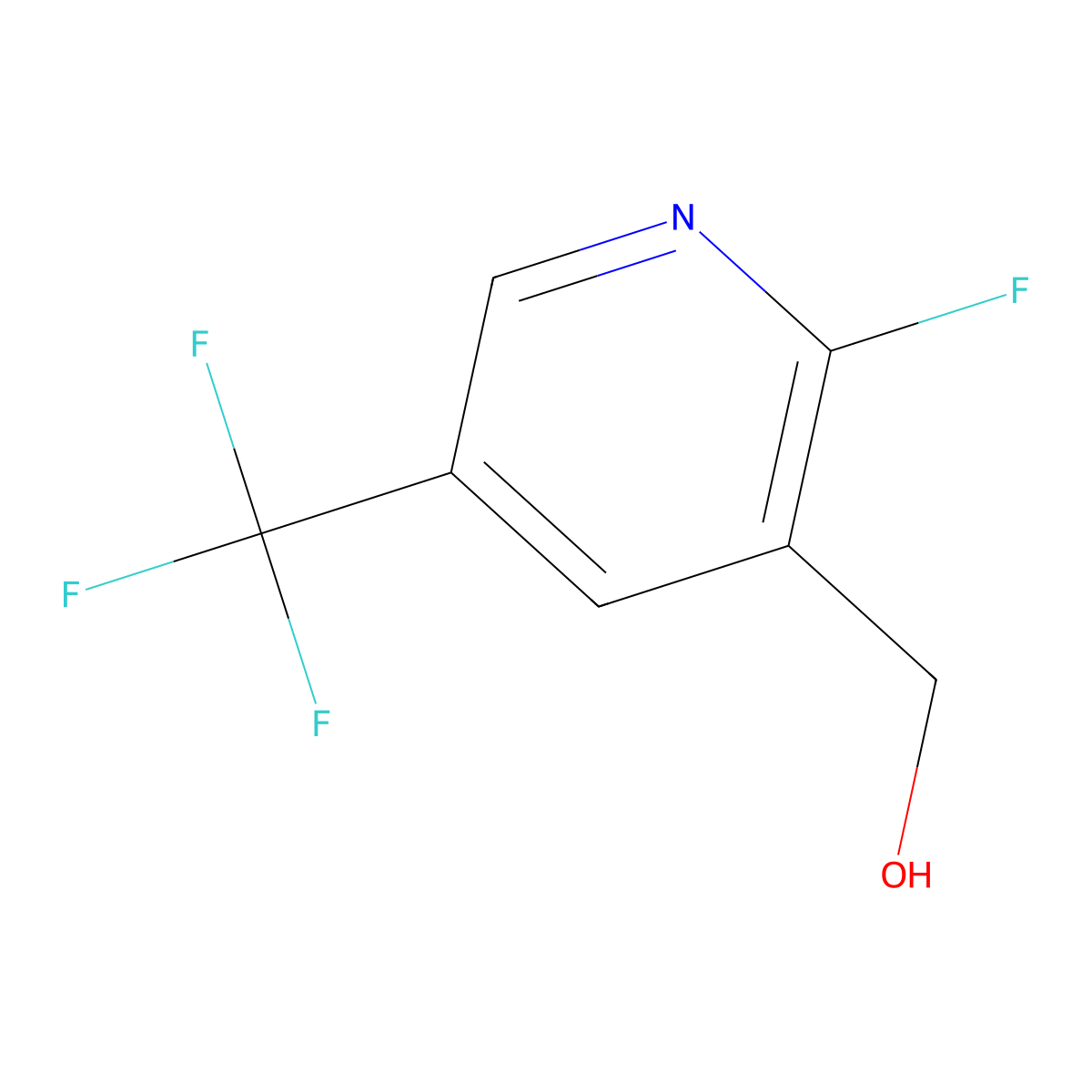 2-Fluoro-5-(trifluoromethyl)pyridine-3-methanol molecular structure, CAS 1227600-33-0