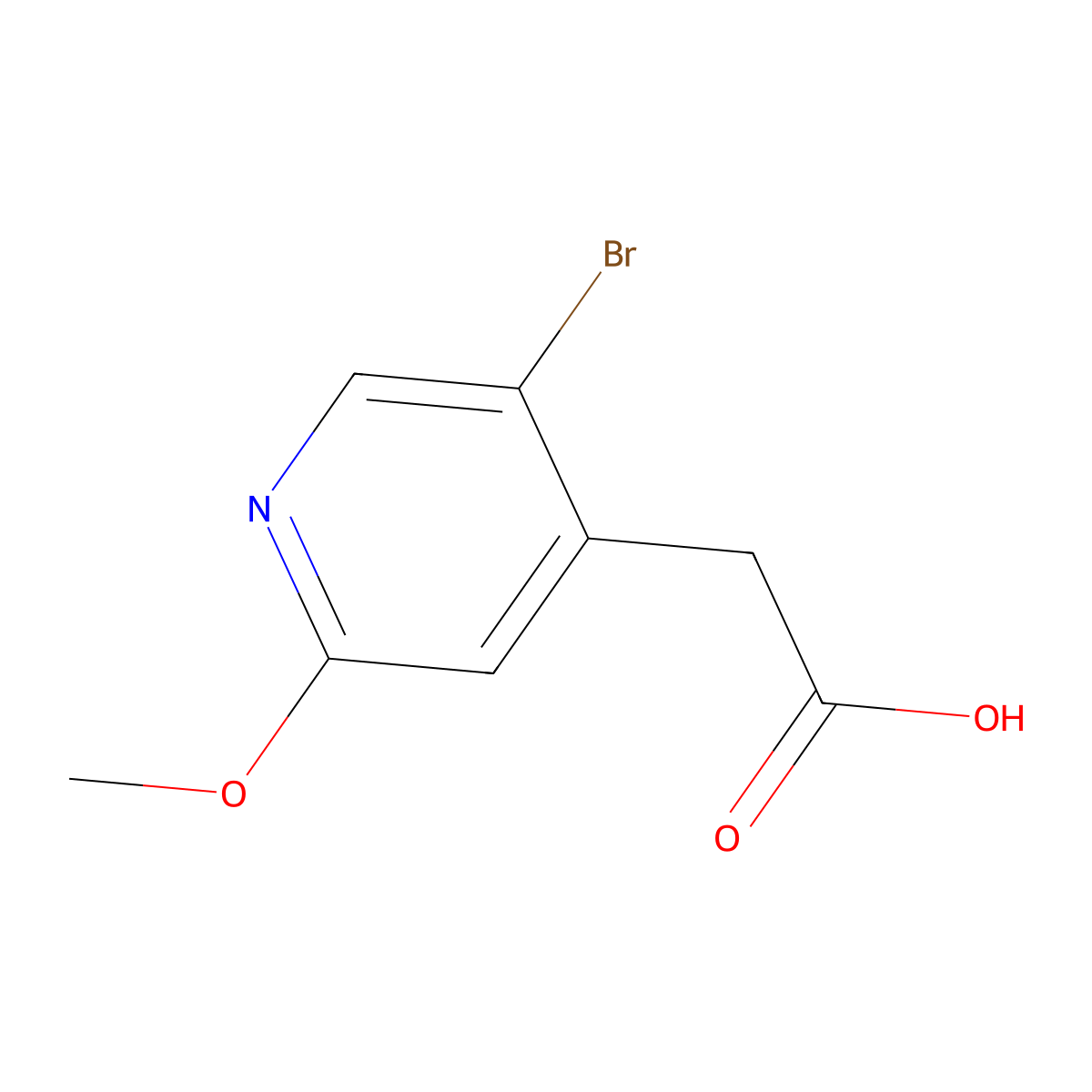 2-(5-Bromo-2-methoxypyridin-4-yl)acetic acid molecular structure, CAS 1227600-34-1