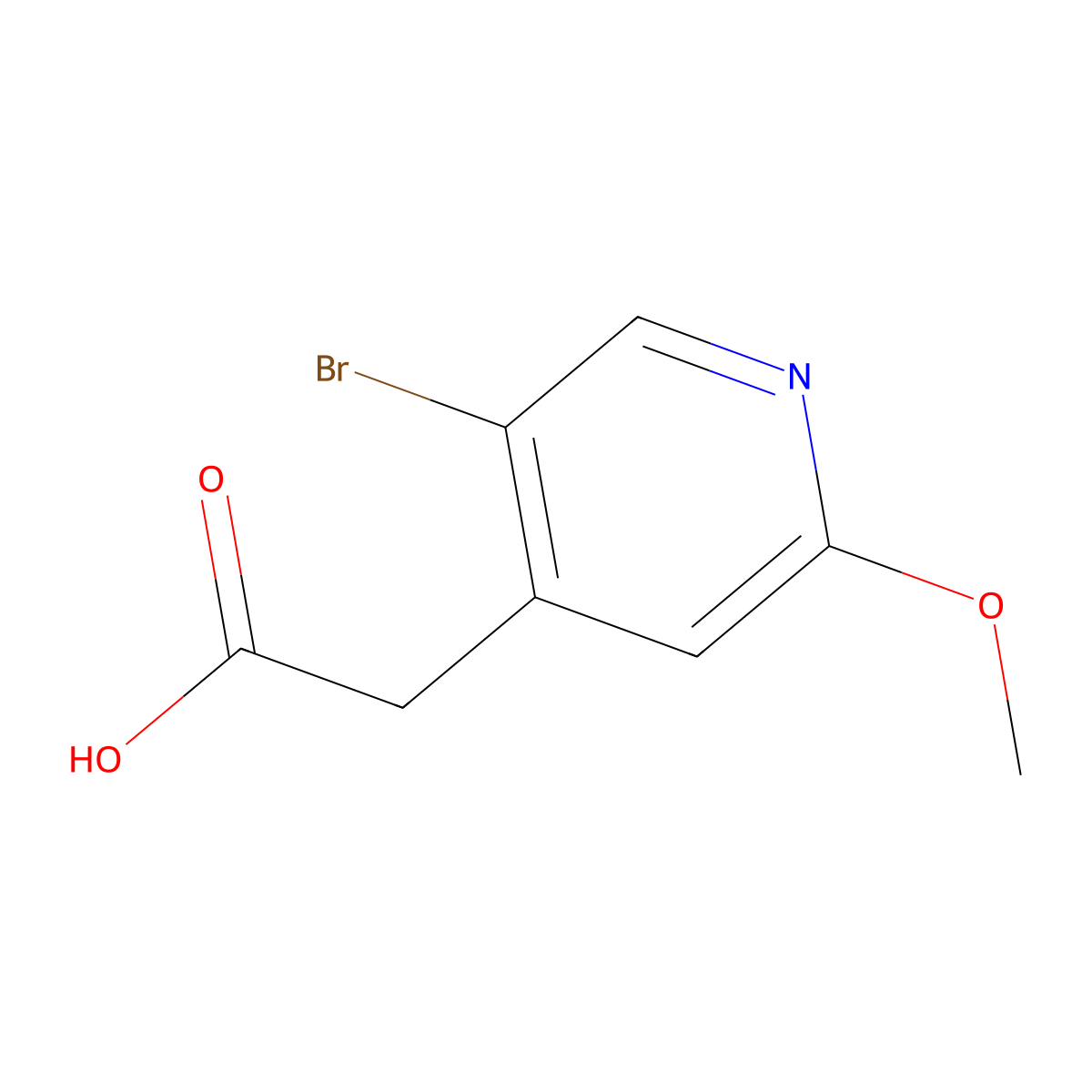 2-(5-Bromo-2-methoxypyridin-4-yl)acetic acid molecular structure, CAS 1227600-34-1