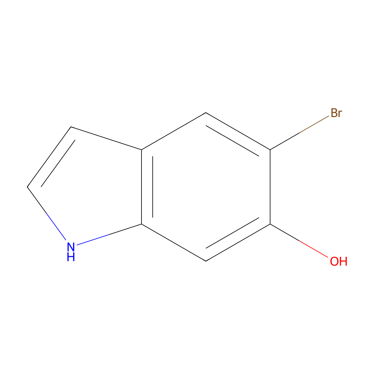 5-Bromo-1H-indol-6-ol molecular structure, CAS 1227600-47-6