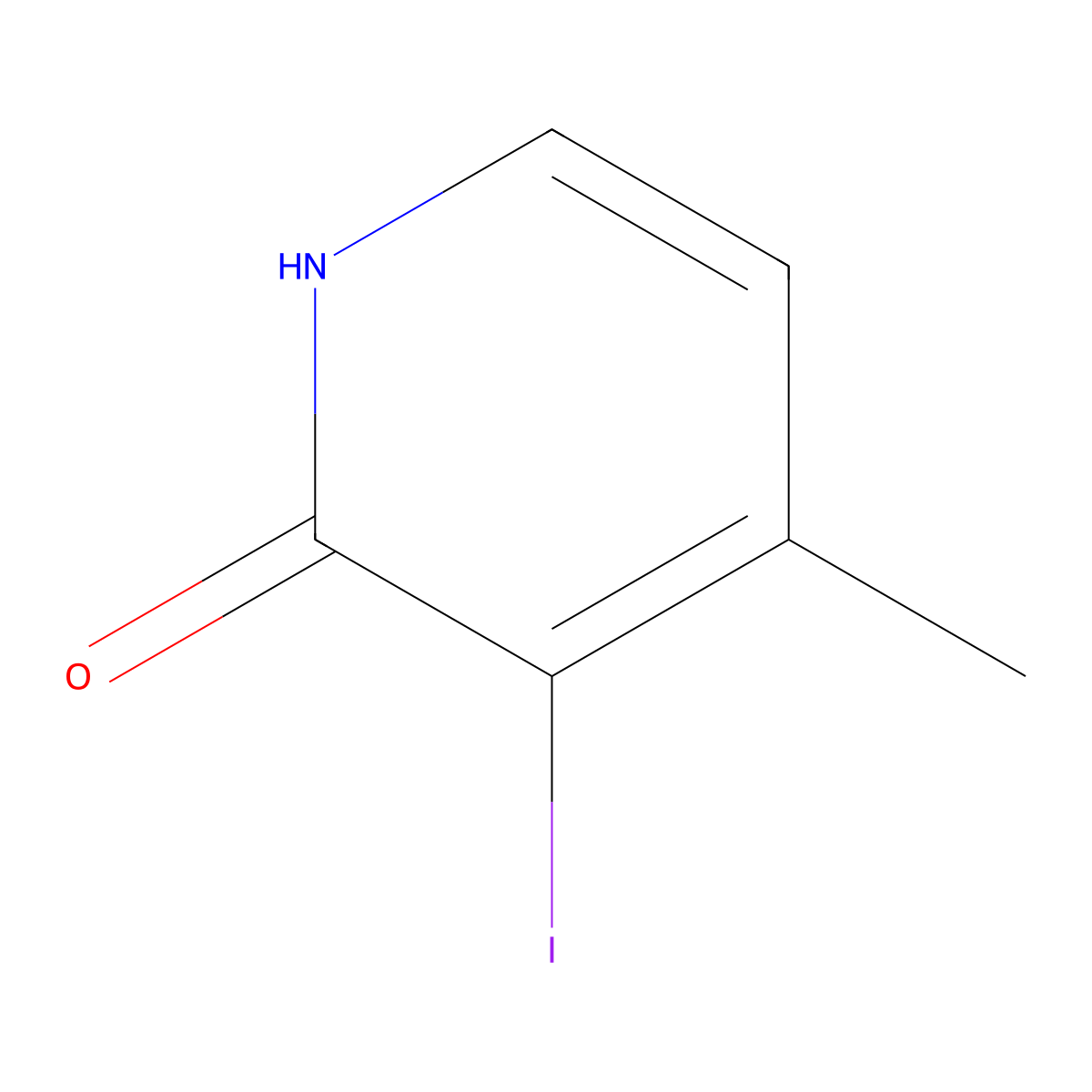 3-Iodo-4-methylpyridin-2(1H)-one molecular structure, CAS 1227600-77-2
