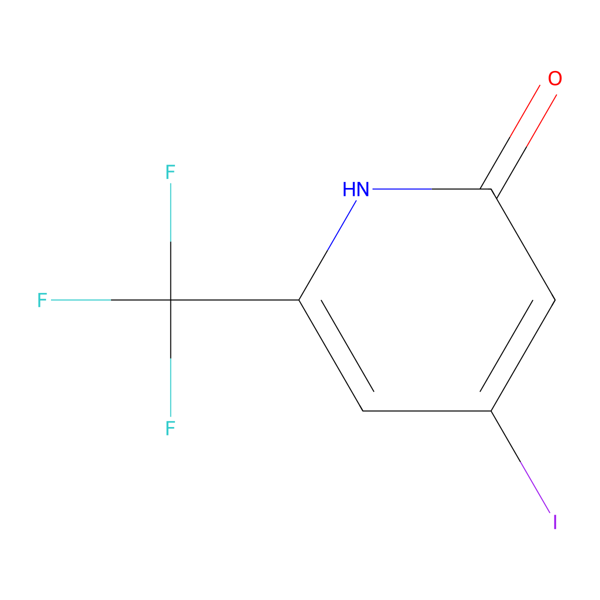 4-Iodo-6-(trifluoromethyl)-1,2-dihydropyridin-2-one molecular structure, CAS 1227600-97-6