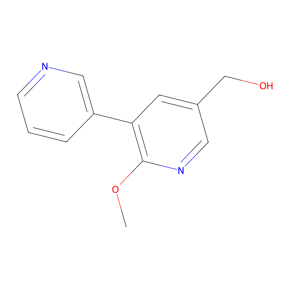 (6-Methoxy-5-pyridin-3-yl-3-pyridinyl)methanol molecular structure, CAS 1227601-03-7