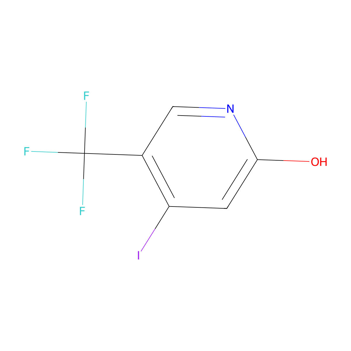 4-Iodo-5-(trifluoromethyl)pyridin-2-ol molecular structure, CAS 1227601-04-8