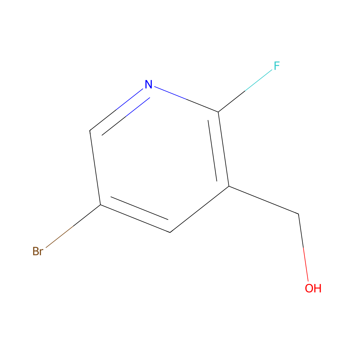 (5-Bromo-2-fluoropyridin-3-yl)methanol molecular structure, CAS 1227601-12-8