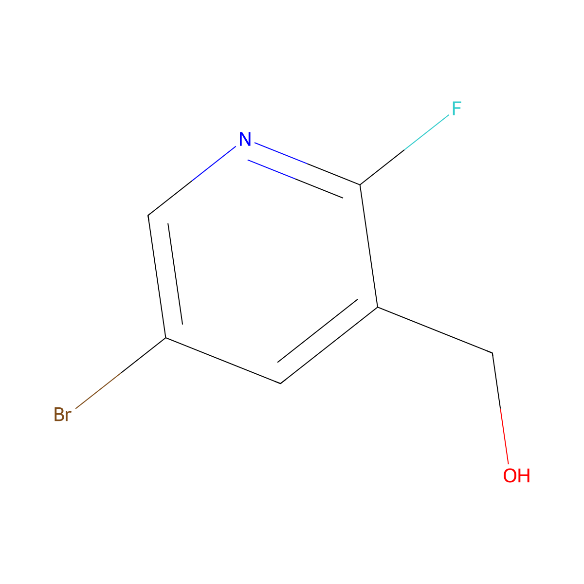 (5-Bromo-2-fluoropyridin-3-yl)methanol molecular structure, CAS 1227601-12-8