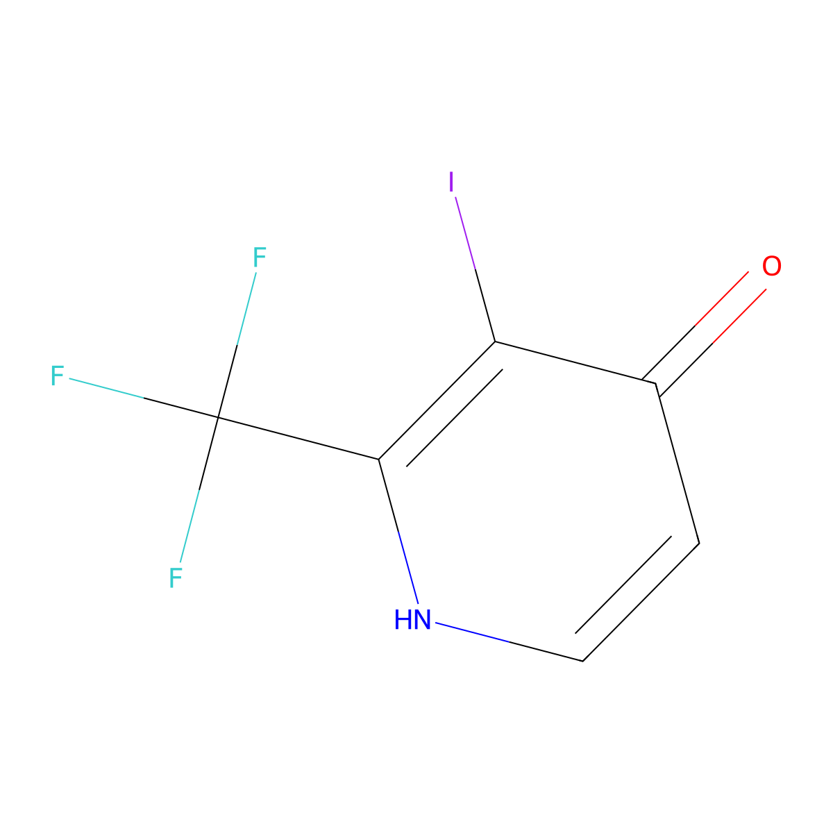 4-Hydroxy-3-iodo-2-(trifluoromethyl)pyridine molecular structure, CAS 1227601-20-8