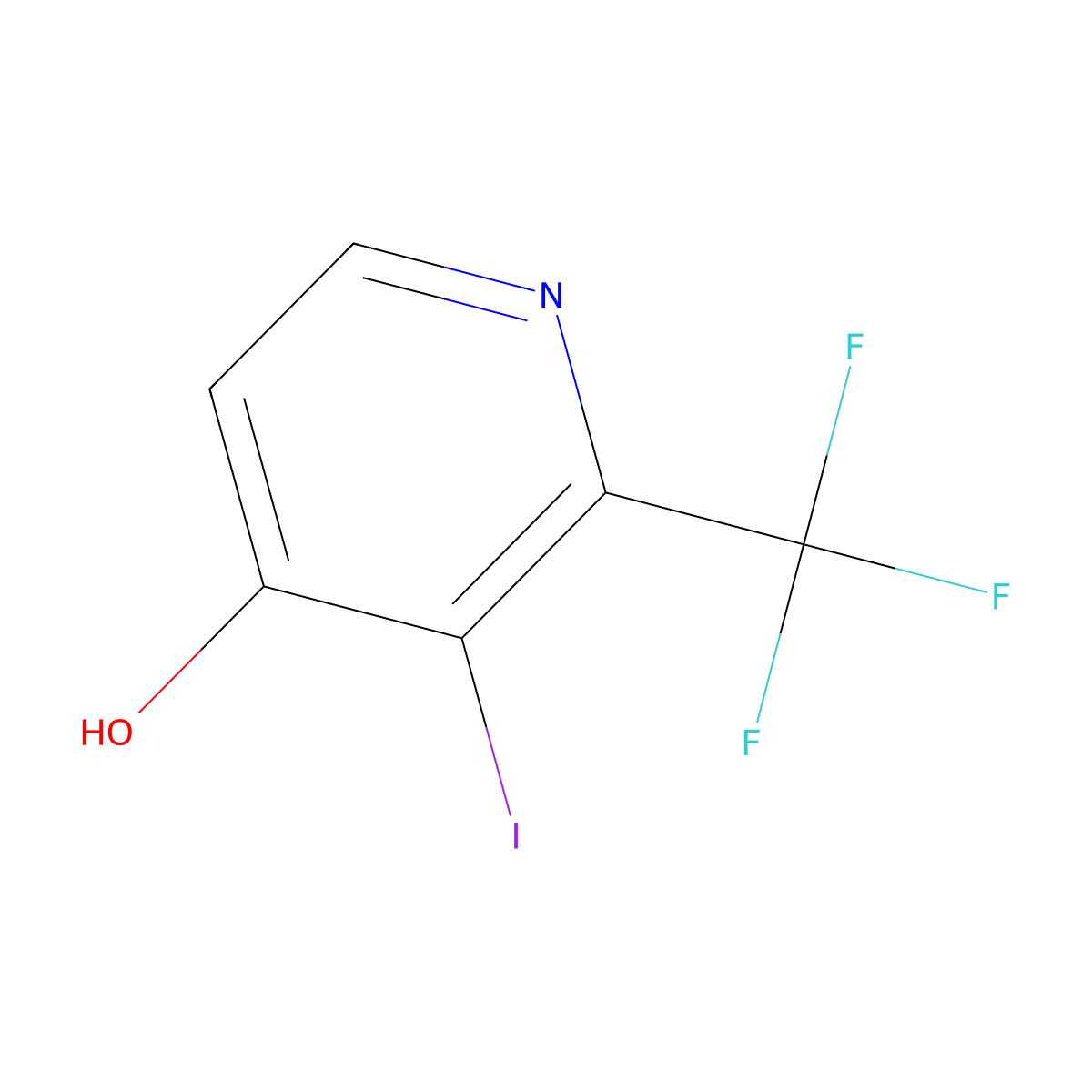 4-Hydroxy-3-iodo-2-(trifluoromethyl)pyridine molecular structure, CAS 1227601-20-8