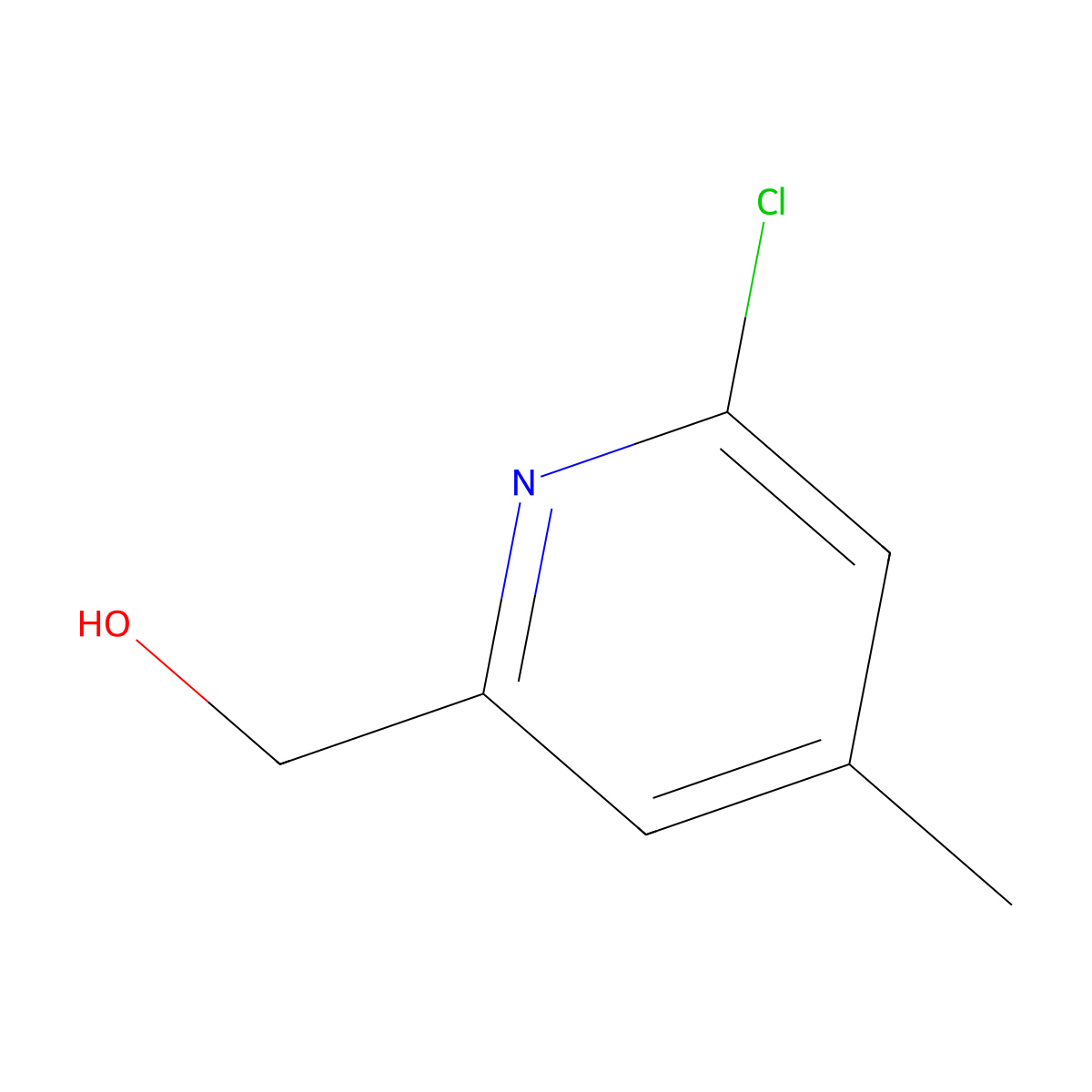 (6-Chloro-4-methylpyridin-2-yl)methanol molecular structure, CAS 1227601-23-1