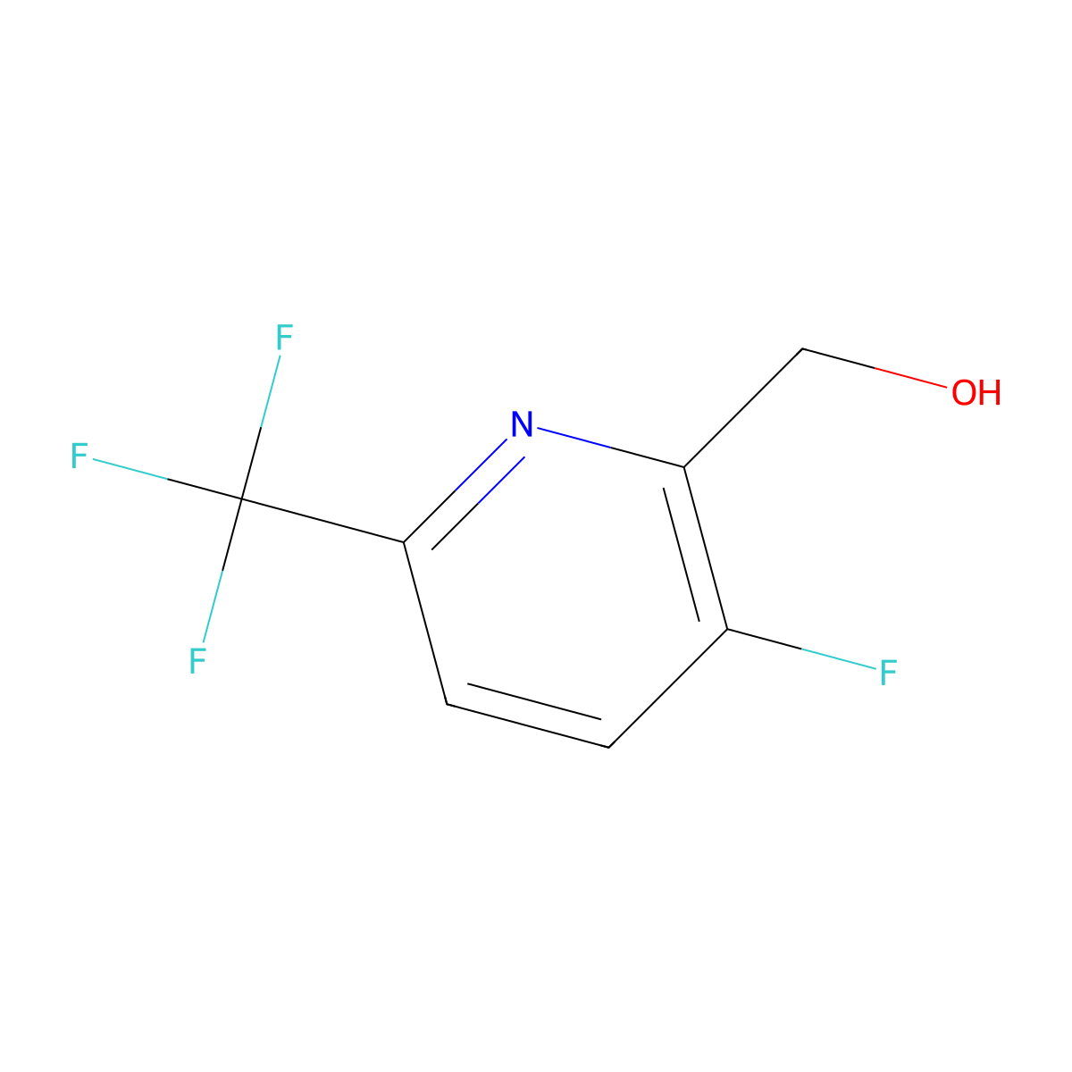 (3-Fluoro-6-(trifluoromethyl)pyridin-2-yl)methanol molecular structure, CAS 1227601-29-7