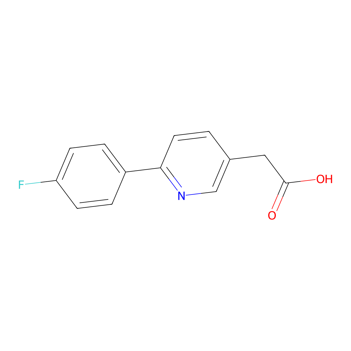 2-[6-(4-Fluorophenyl)-3-pyridyl]acetic acid molecular structure, CAS 1227601-39-9