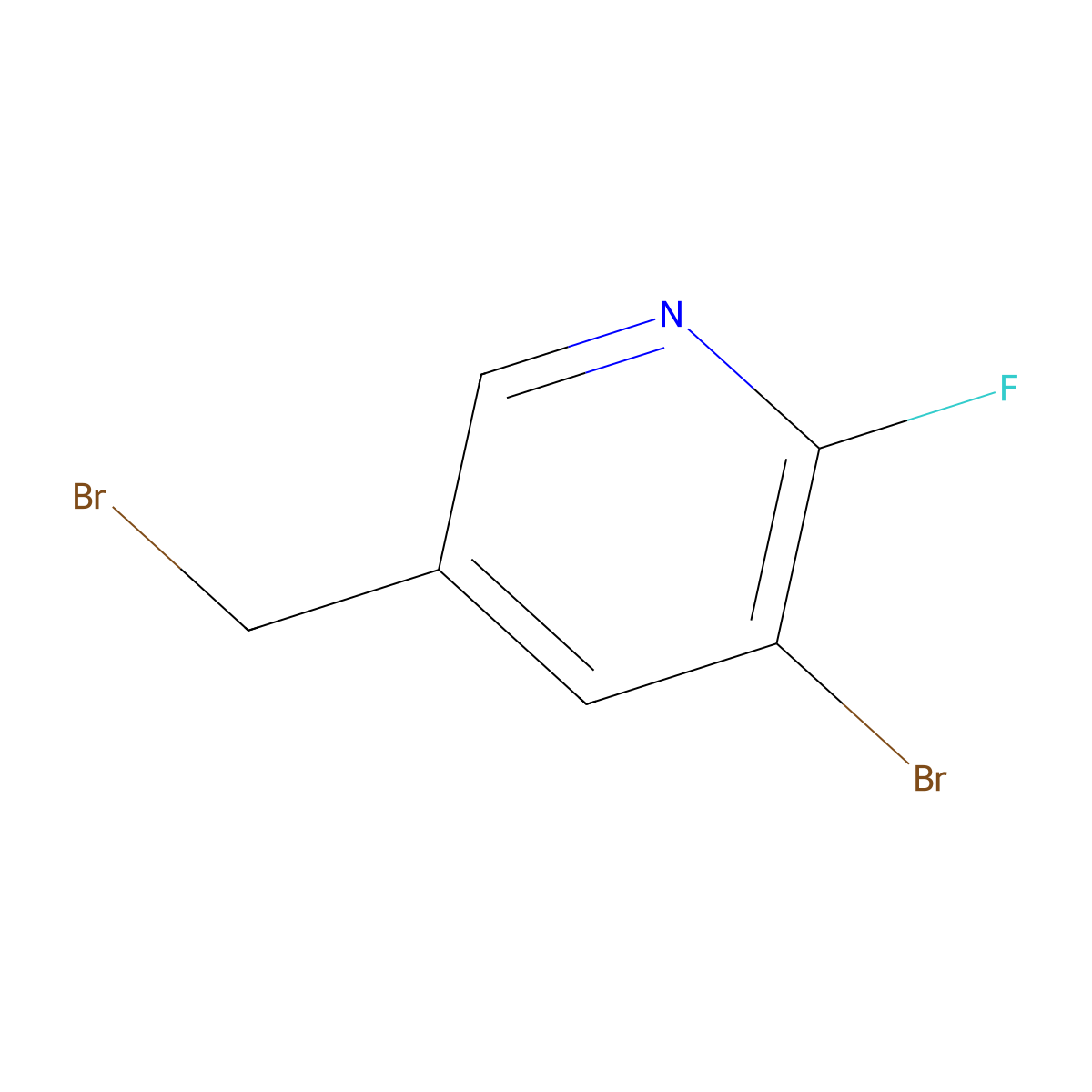3-Bromo-5-(bromomethyl)-2-fluoropyridine molecular structure, CAS 1227601-47-9