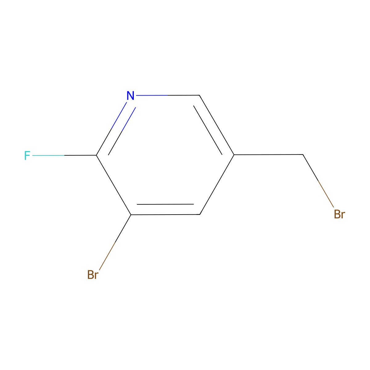 3-Bromo-5-(bromomethyl)-2-fluoropyridine molecular structure, CAS 1227601-47-9
