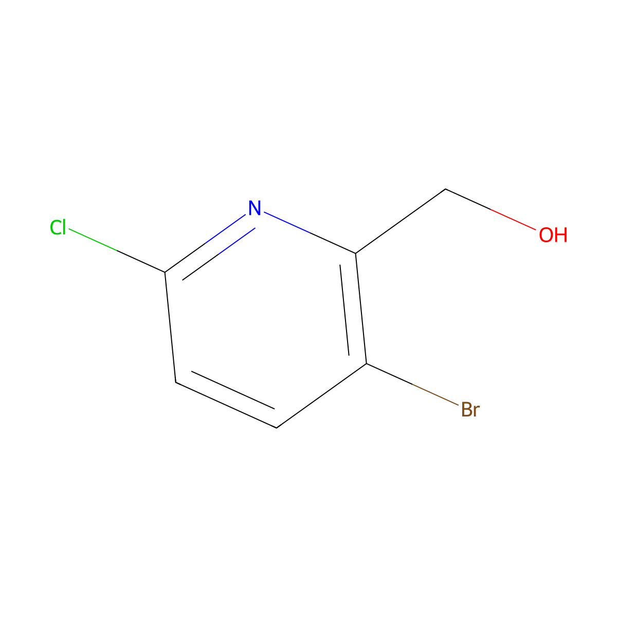 (3-Bromo-6-chloropyridin-2-YL)methanol molecular structure, CAS 1227601-71-9
