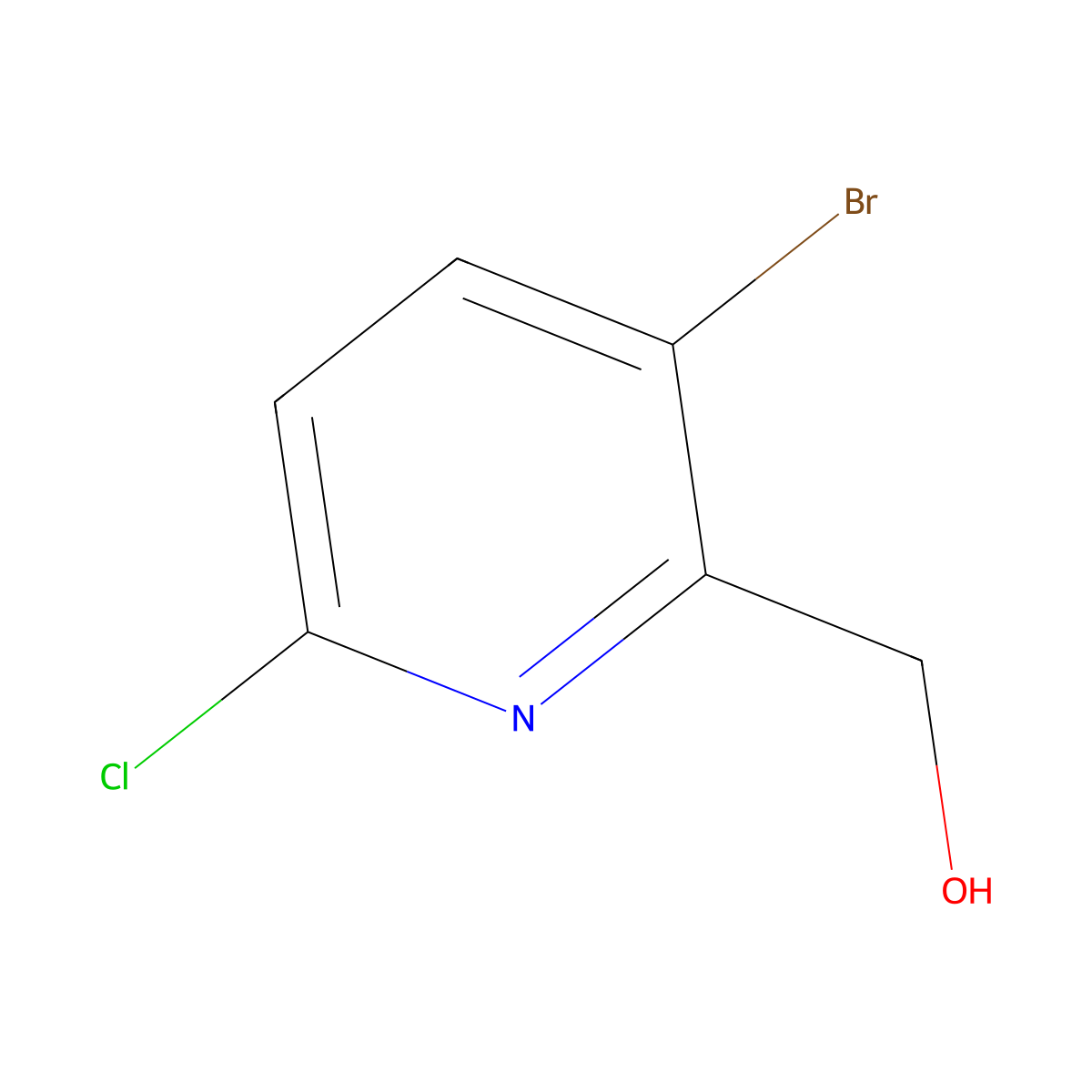 (3-Bromo-6-chloropyridin-2-YL)methanol molecular structure, CAS 1227601-71-9