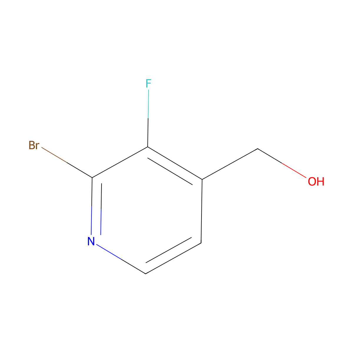(2-Bromo-3-fluoropyridin-4-yl)methanol molecular structure, CAS 1227601-75-3