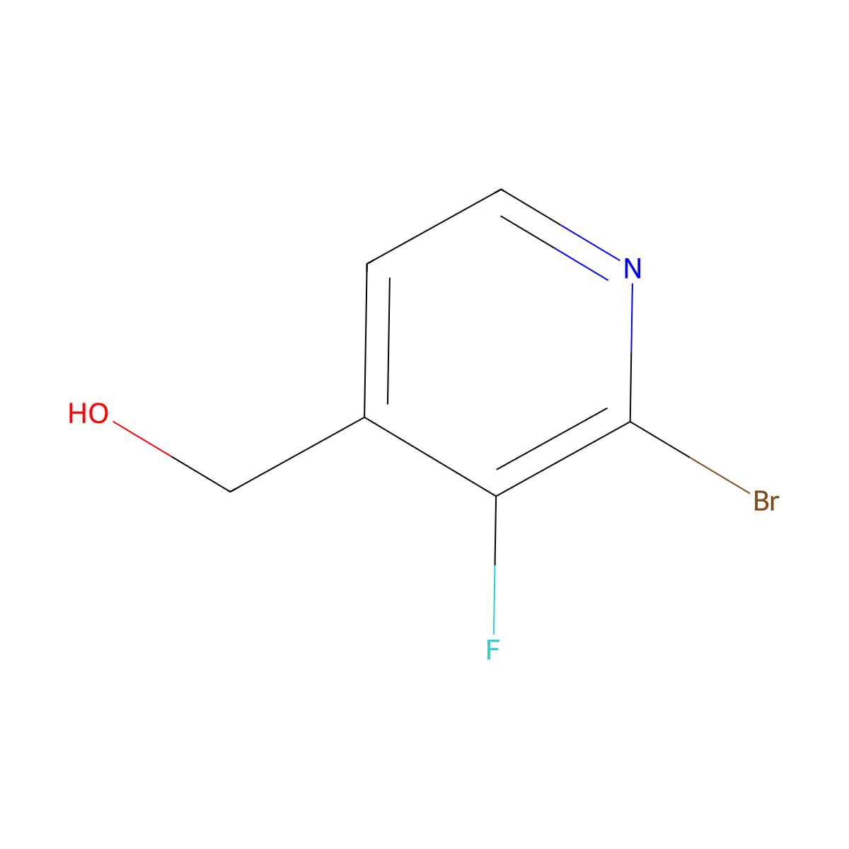 (2-Bromo-3-fluoropyridin-4-yl)methanol molecular structure, CAS 1227601-75-3
