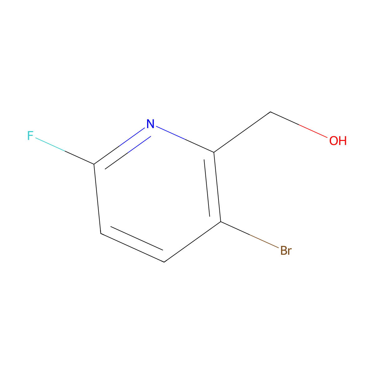 (3-Bromo-6-fluoropyridin-2-yl)methanol molecular structure, CAS 1227601-84-4