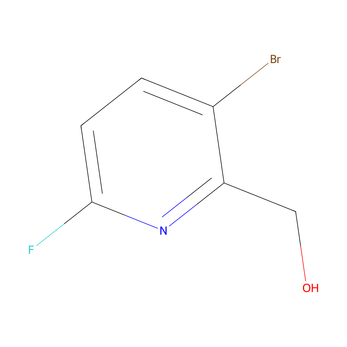 (3-Bromo-6-fluoropyridin-2-yl)methanol molecular structure, CAS 1227601-84-4