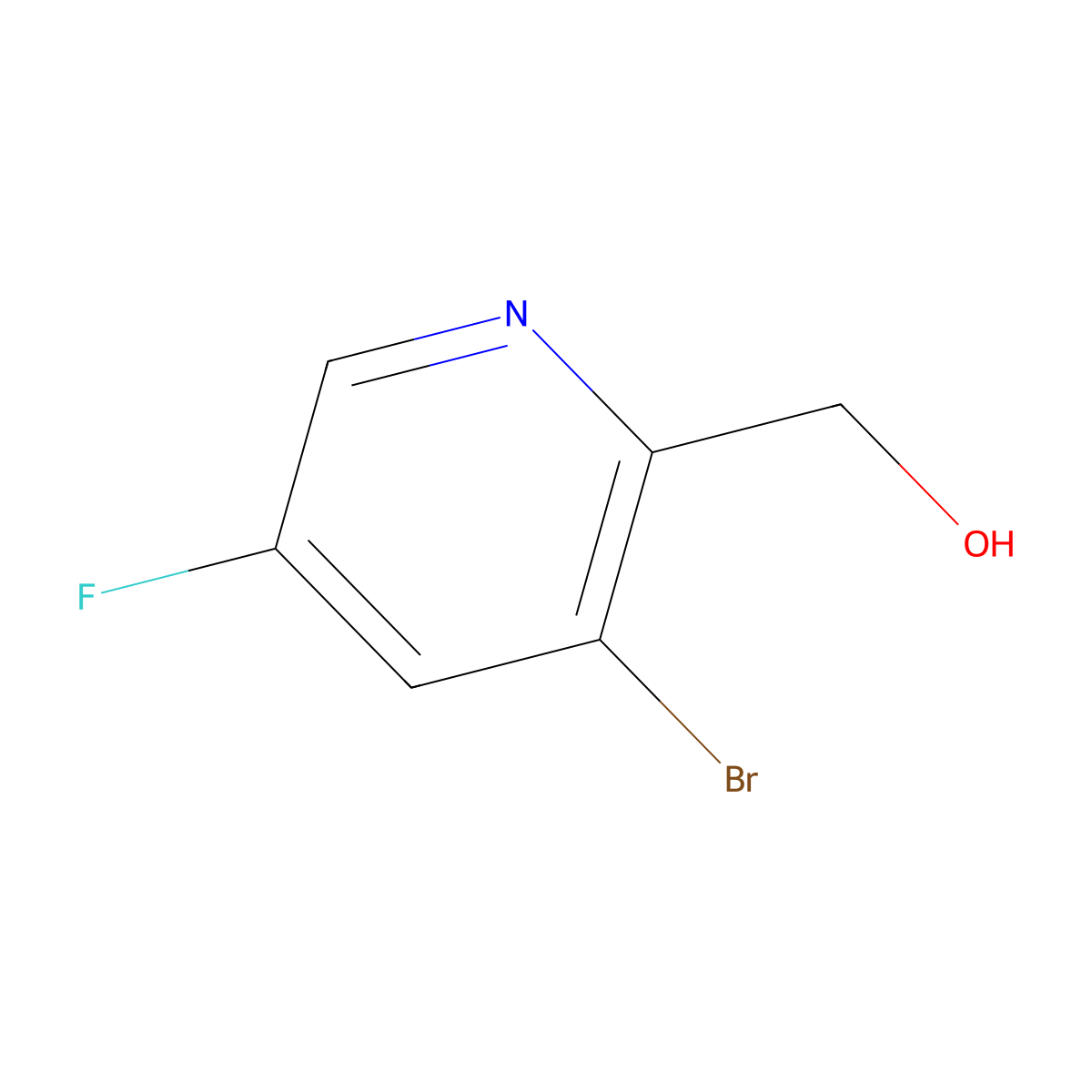 (3-Bromo-5-fluoropyridin-2-yl)methanol molecular structure, CAS 1227601-88-8