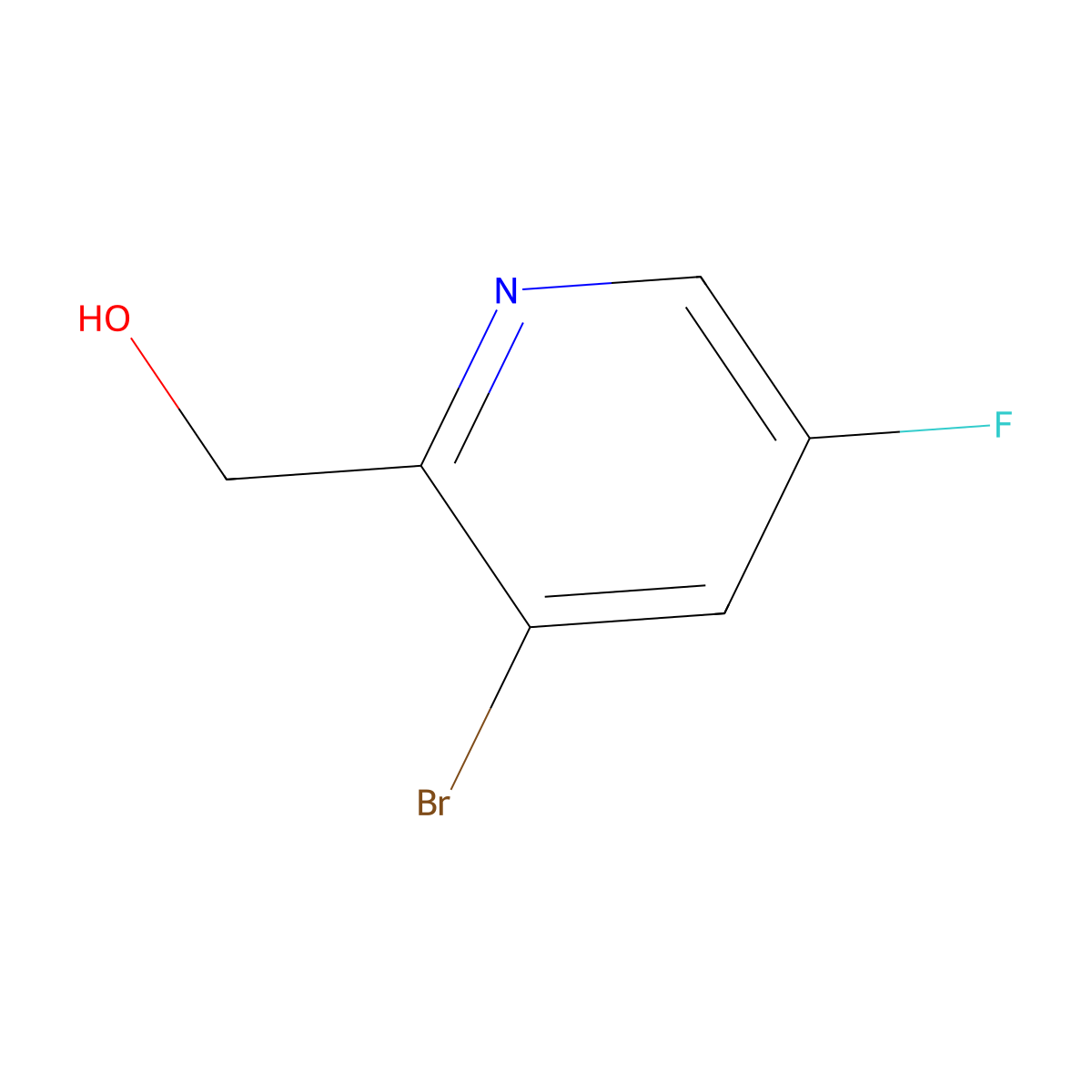 (3-Bromo-5-fluoropyridin-2-yl)methanol molecular structure, CAS 1227601-88-8