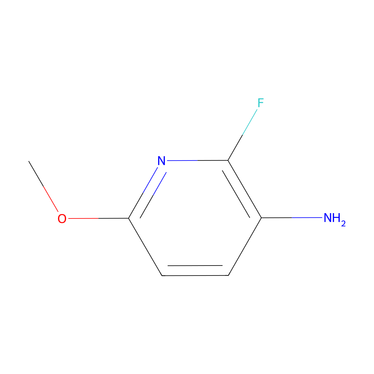 2-Fluoro-6-methoxypyridin-3-amine molecular structure, CAS 1227602-55-2