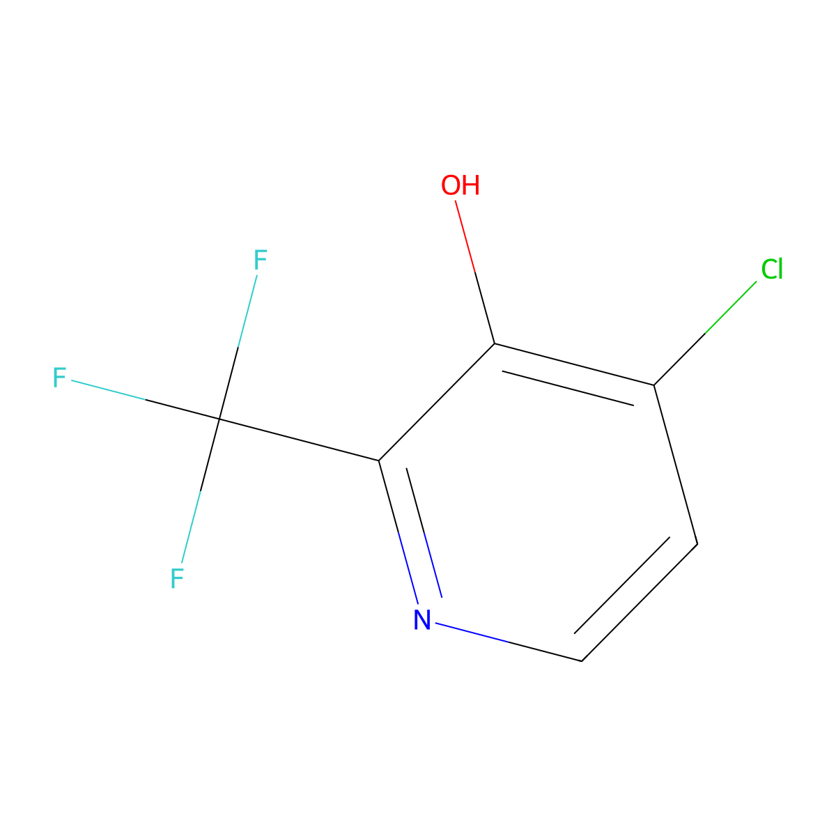 4-Chloro-3-hydroxy-2-(trifluoromethyl)pyridine molecular structure, CAS 1227602-64-3