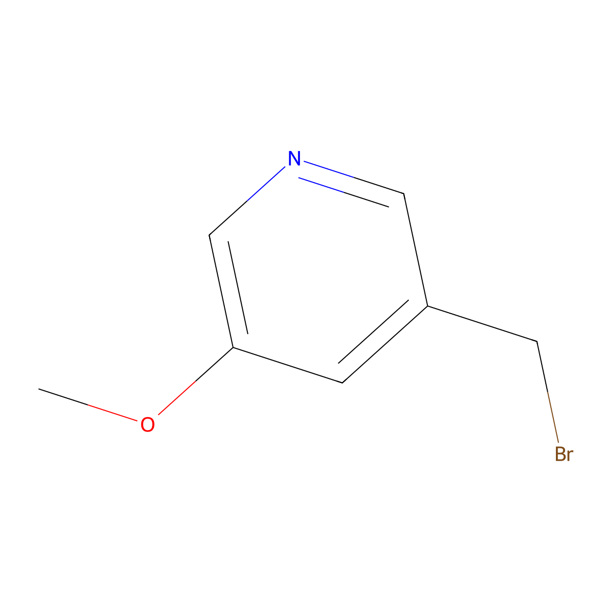 3-(Bromomethyl)-5-methoxypyridine molecular structure, CAS 1227602-65-4