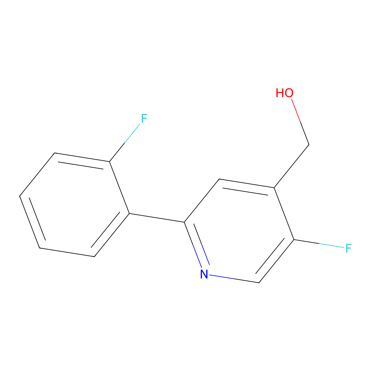 (5-Fluoro-2-(2-fluorophenyl)pyridin-4-yl)methanol molecular structure, CAS 1227602-79-0