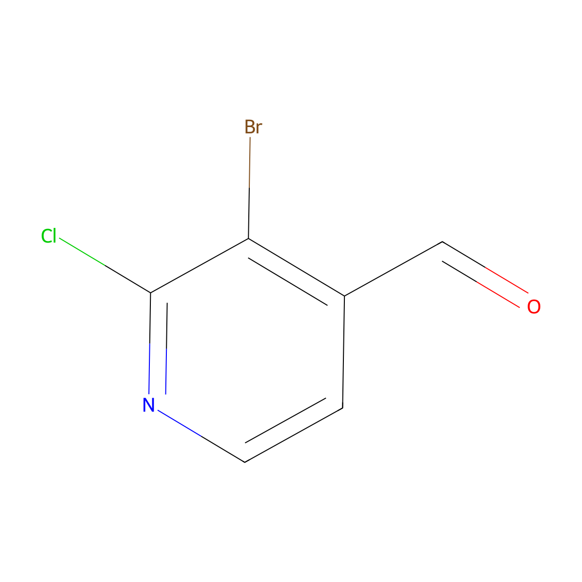 3-Bromo-2-chloropyridine-4-carboxaldehyde molecular structure, CAS 1227602-82-5