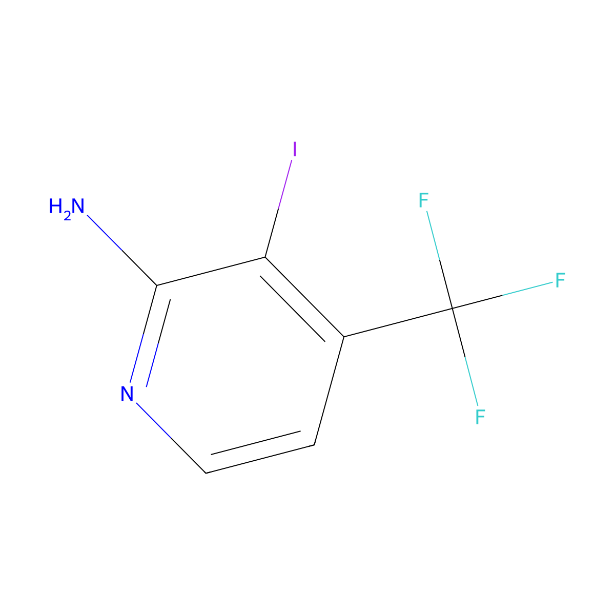 2-Amino-3-iodo-4-(trifluoromethyl)pyridine molecular structure, CAS 1227602-87-0