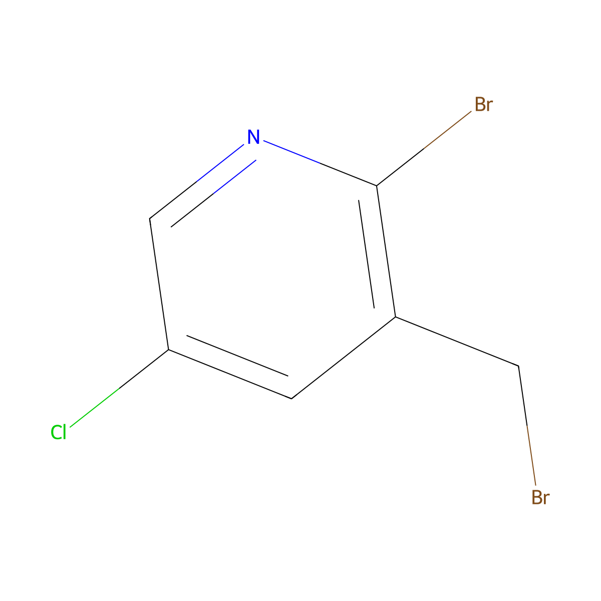 2-Bromo-3-(bromomethyl)-5-chloropyridine molecular structure, CAS 1227602-92-7