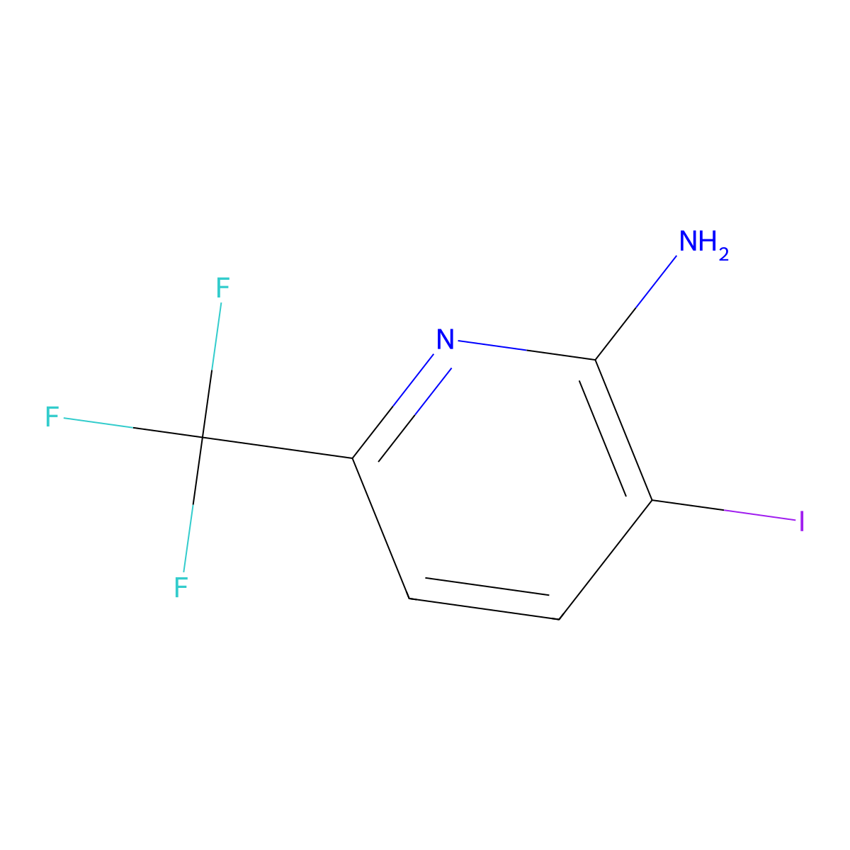 3-Iodo-6-(trifluoromethyl)pyridin-2-amine molecular structure, CAS 1227602-97-2