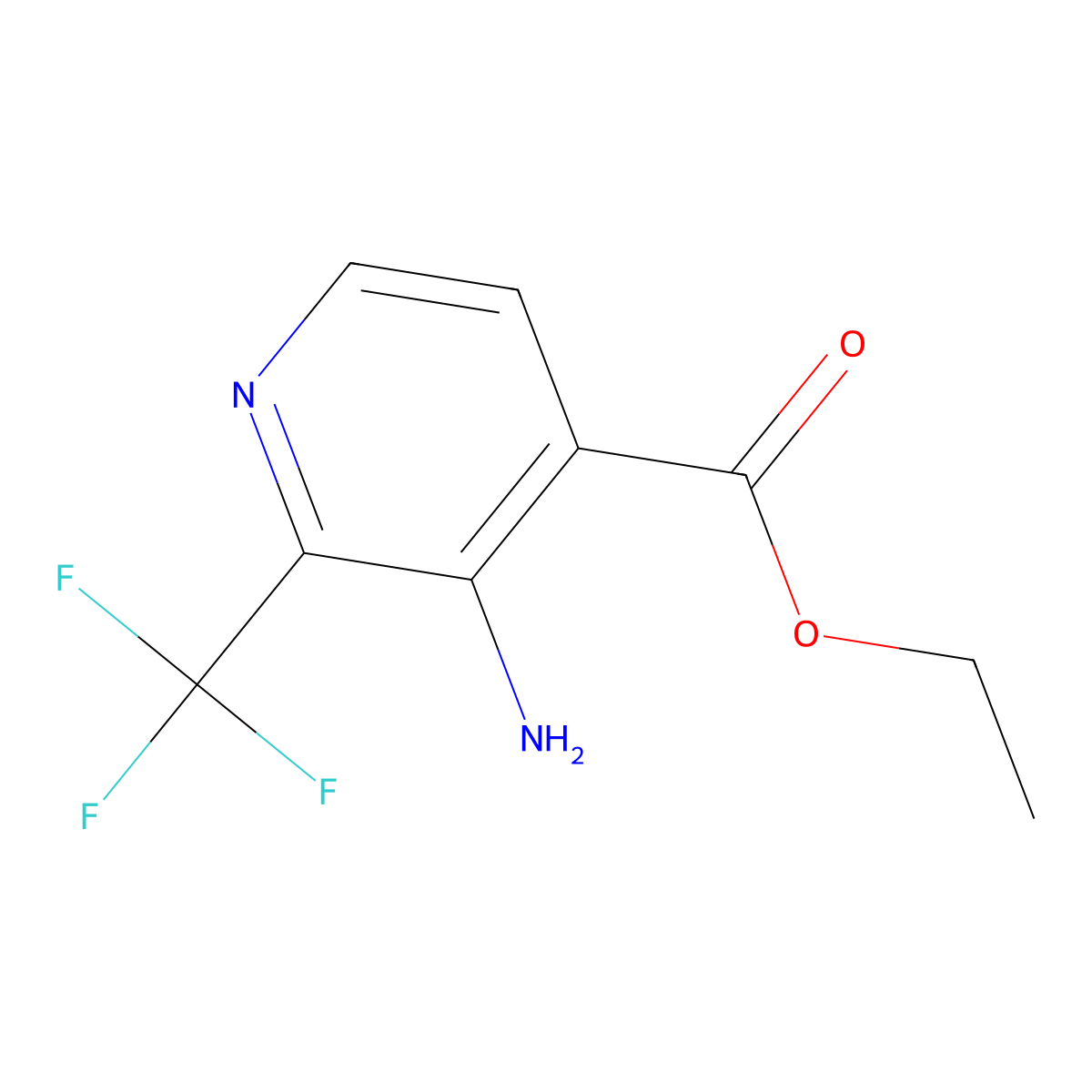 Ethyl 3-amino-2-(trifluoromethyl)isonicotinate molecular structure, CAS 1227602-98-3