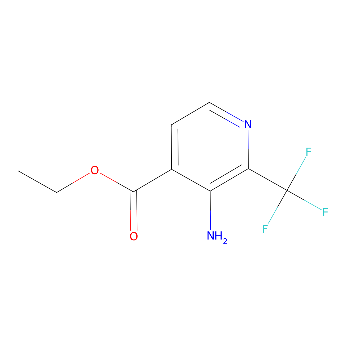 Ethyl 3-amino-2-(trifluoromethyl)isonicotinate molecular structure, CAS 1227602-98-3