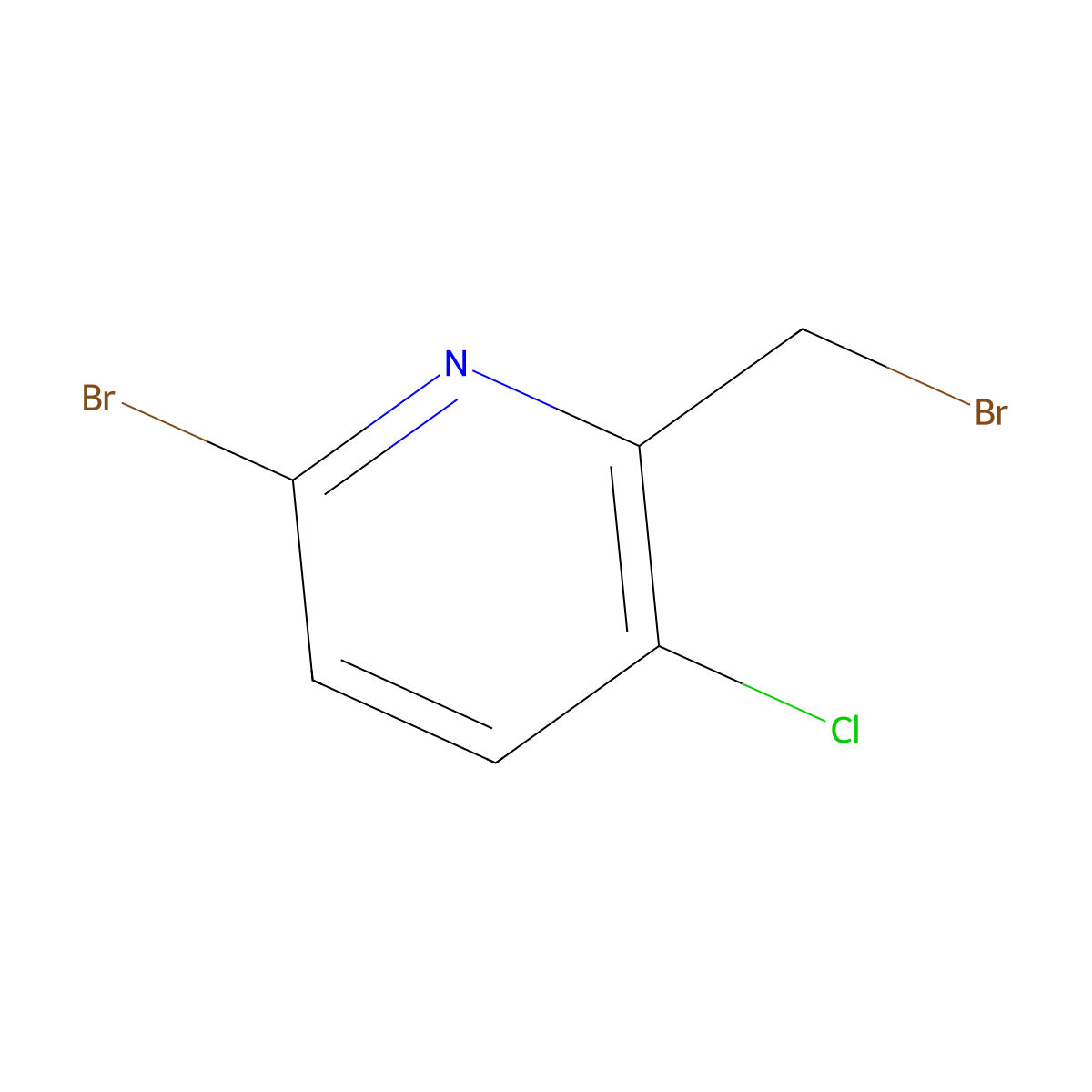 6-Bromo-2-(bromomethyl)-3-chloropyridine molecular structure, CAS 1227603-01-1