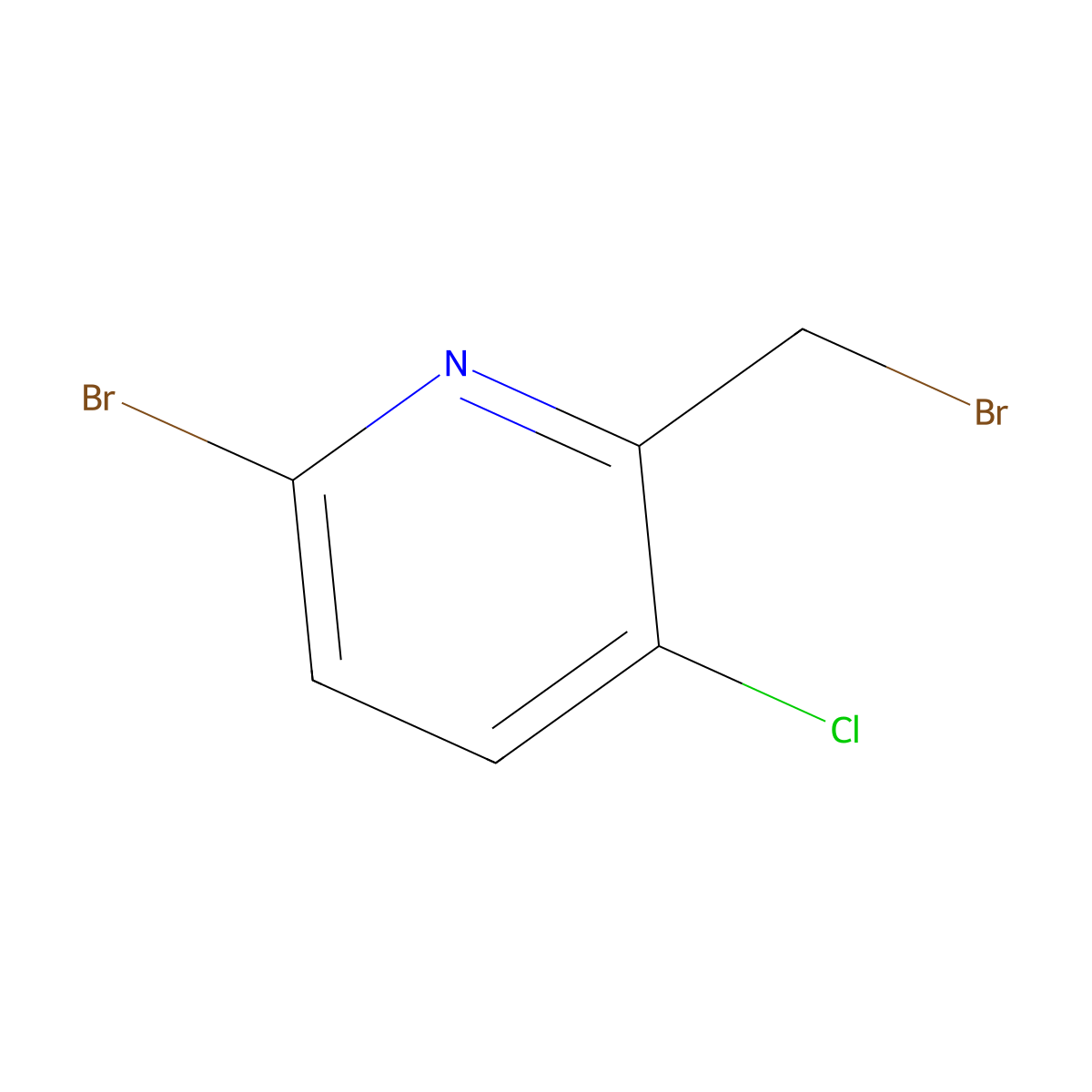 6-Bromo-2-(bromomethyl)-3-chloropyridine molecular structure, CAS 1227603-01-1
