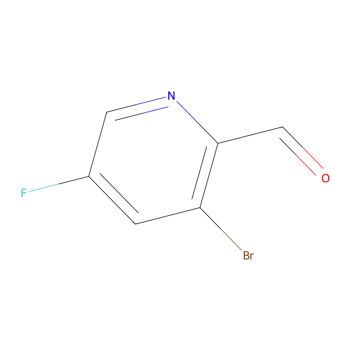 3-Bromo-5-fluoropicolinaldehyde molecular structure, CAS 1227603-05-5
