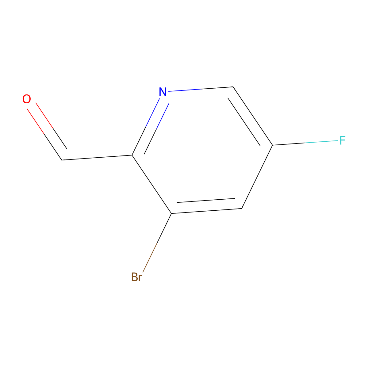 3-Bromo-5-fluoropicolinaldehyde molecular structure, CAS 1227603-05-5