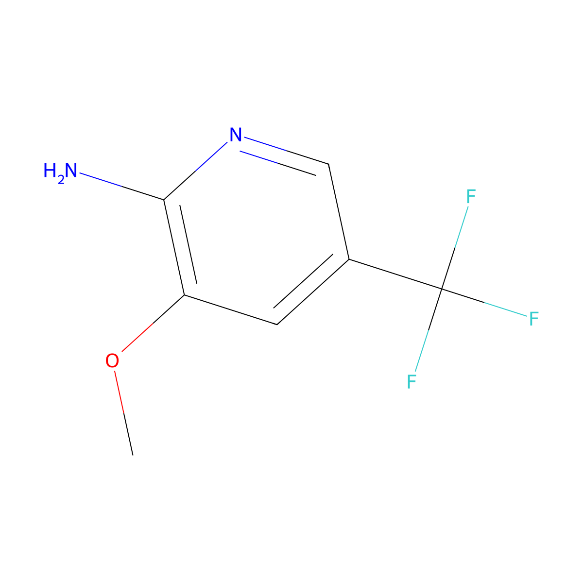 3-Methoxy-5-(trifluoromethyl)pyridin-2-amine molecular structure, CAS 1227603-09-9