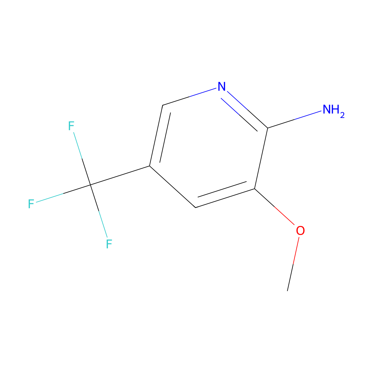 3-Methoxy-5-(trifluoromethyl)pyridin-2-amine molecular structure, CAS 1227603-09-9