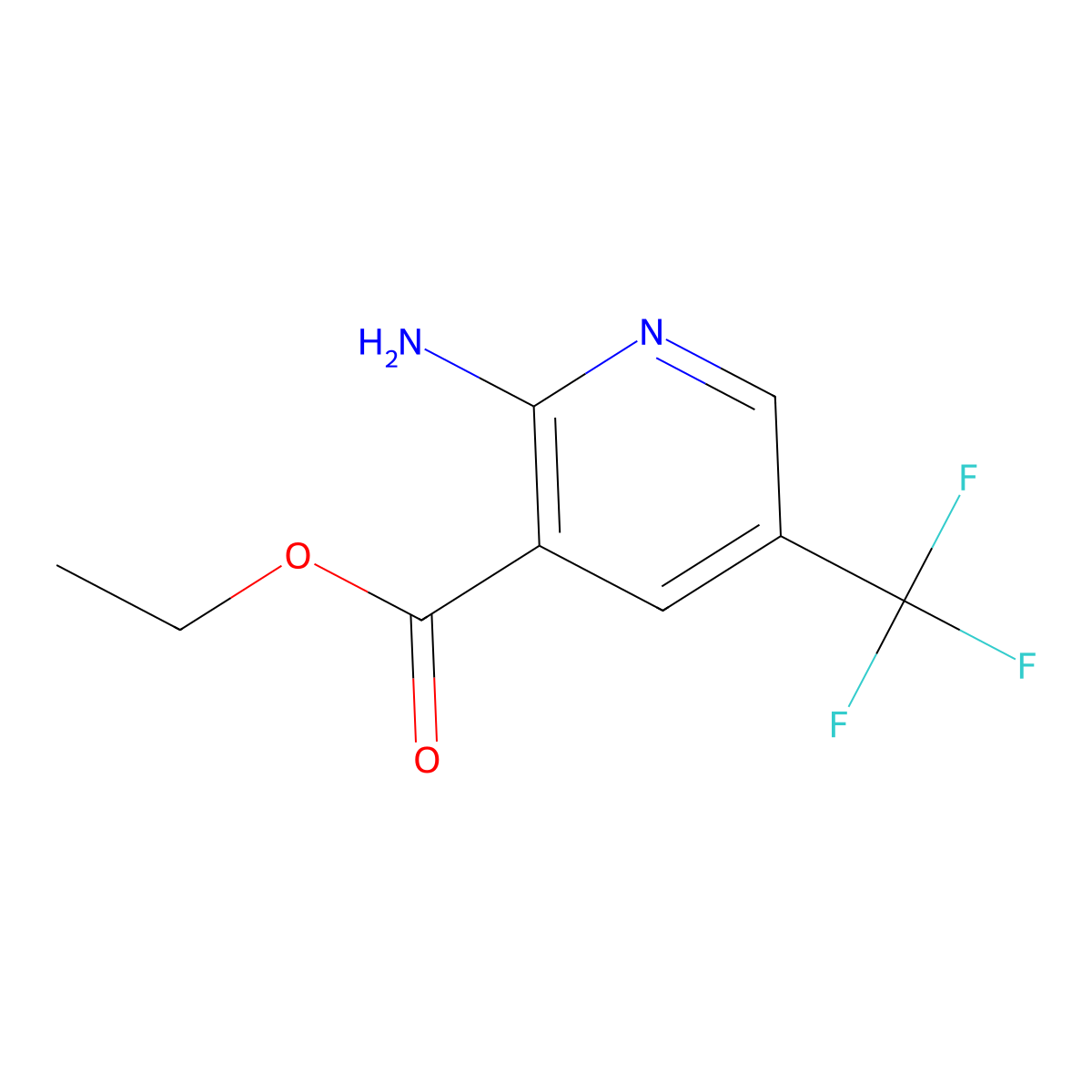 Ethyl 2-amino-5-(trifluoromethyl)nicotinate molecular structure, CAS 1227603-11-3
