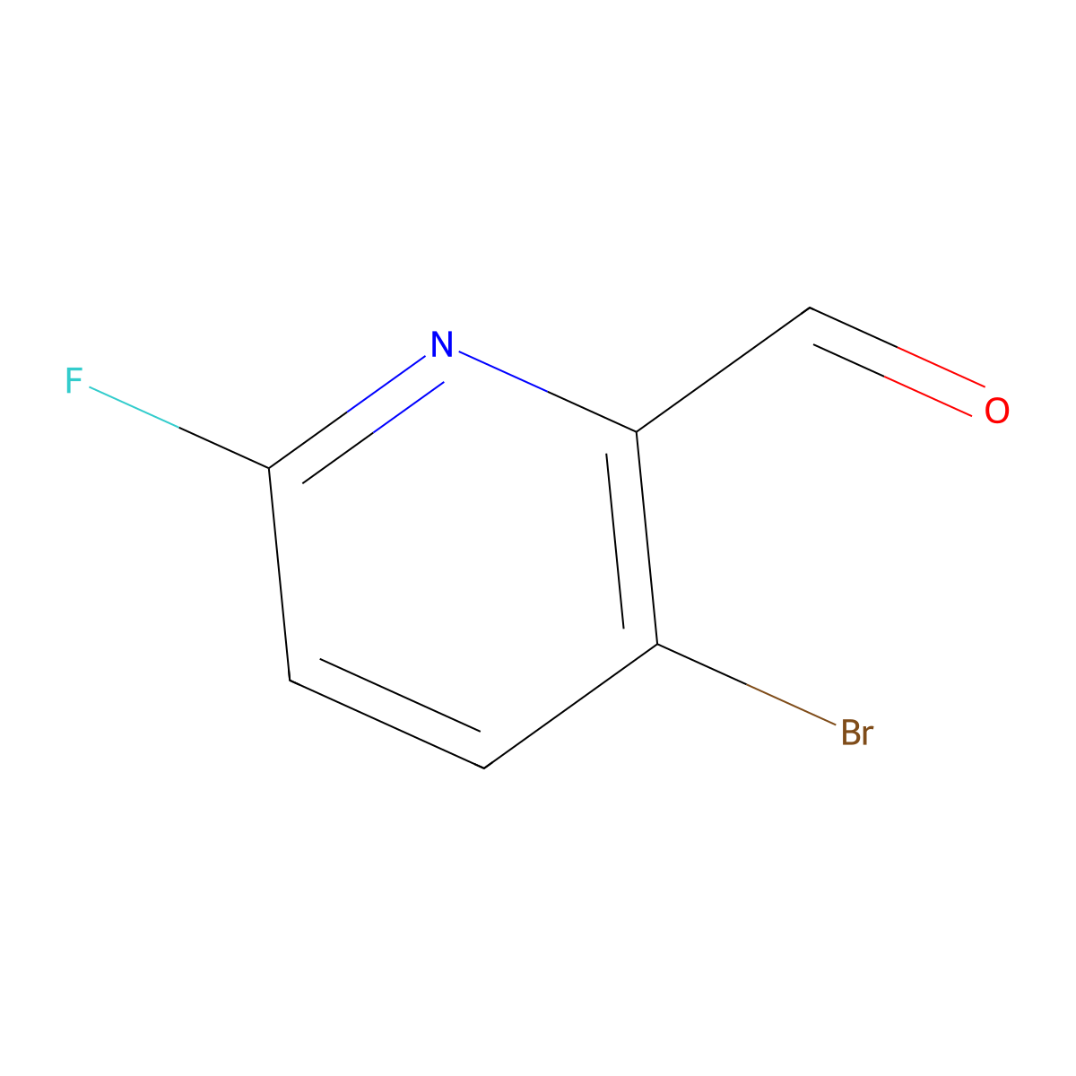 3-Bromo-6-fluoropyridine-2-carbaldehyde molecular structure, CAS 1227603-17-9