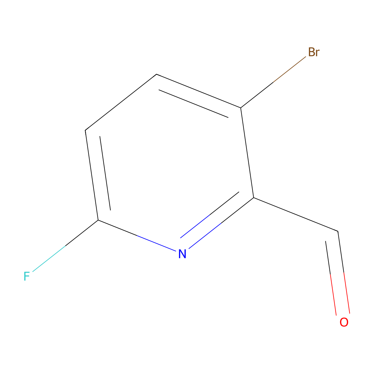 3-Bromo-6-fluoropyridine-2-carbaldehyde molecular structure, CAS 1227603-17-9